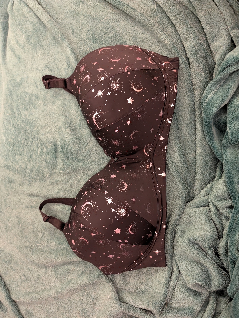 torrid Black T-Shirt Bra with Pink Star & Moon Print
